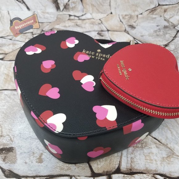 #bagsavenue heart flutter love shack crossbody black coin purse key Kate Spade - Picture 12 of 15